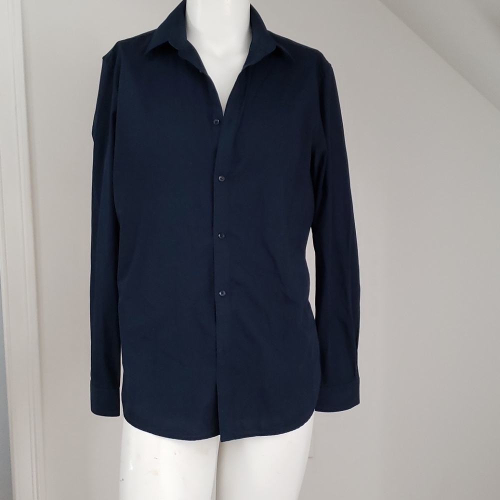 H and M slim fit blue used mens shirt